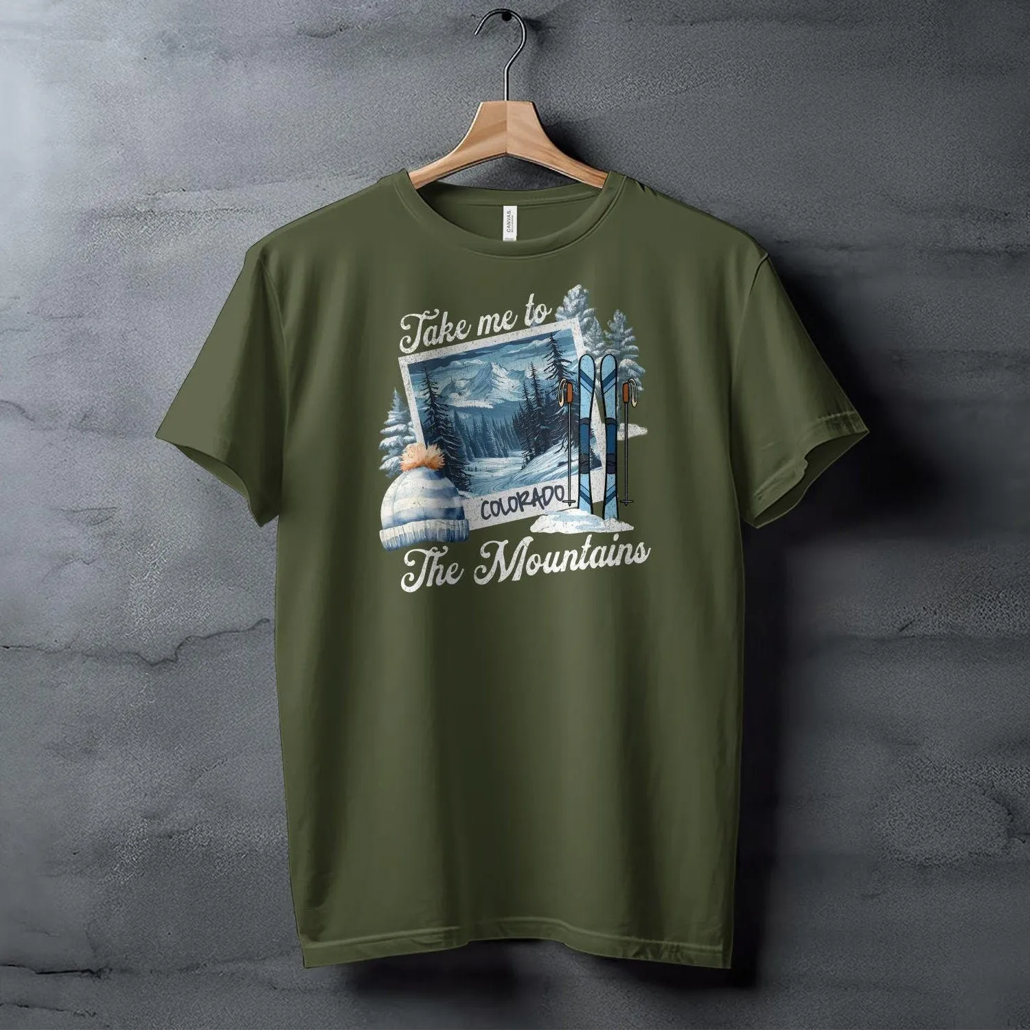 Colorado Winter Skiing T-Shirt, Mountain Ski Gear Tee, Colorado Souvenir Shirt, Winter Sport Shirt, Snowy Mountains Tee, Ski Trip Sweatshirt