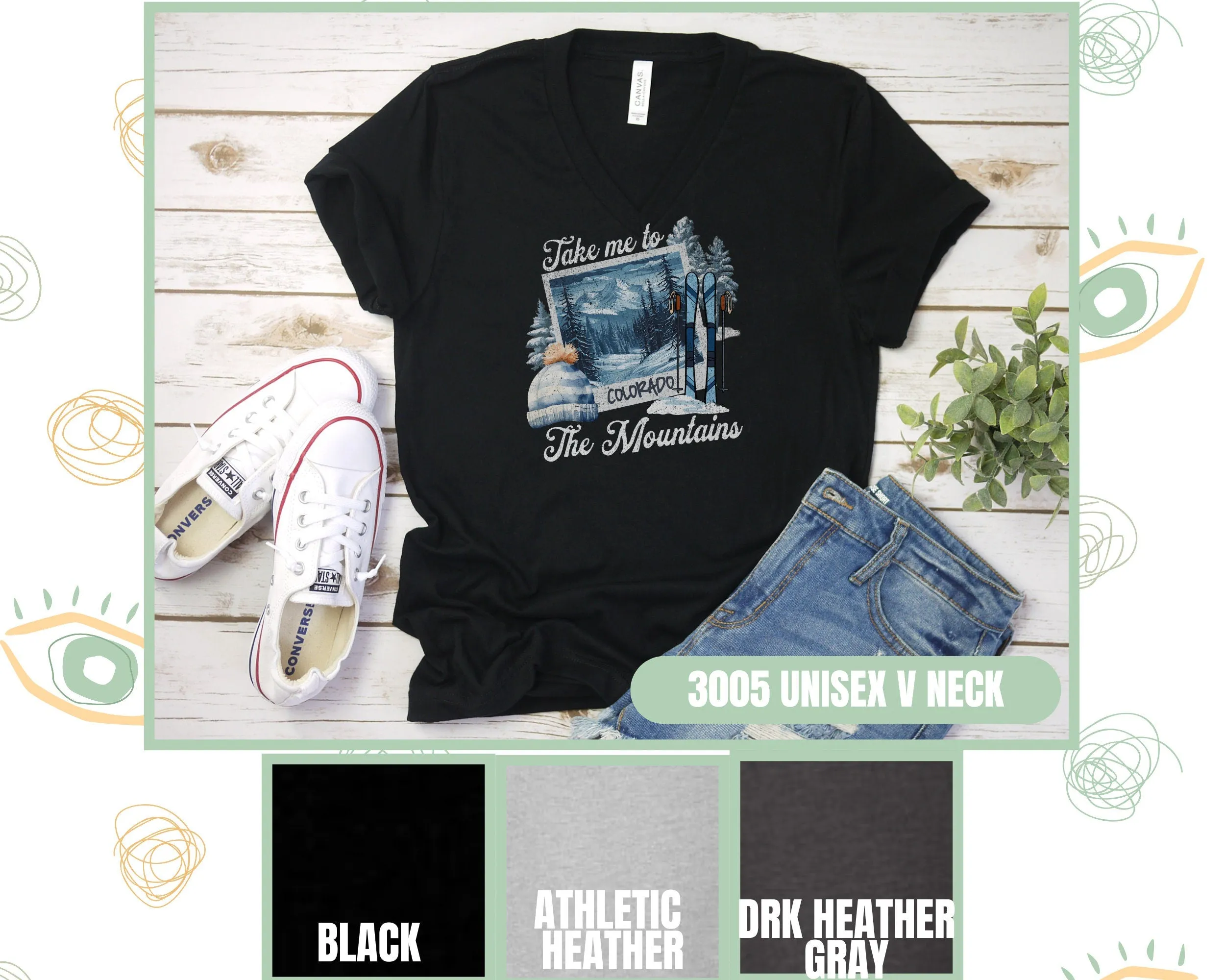 Colorado Winter Skiing T-Shirt, Mountain Ski Gear Tee, Colorado Souvenir Shirt, Winter Sport Shirt, Snowy Mountains Tee, Ski Trip Sweatshirt