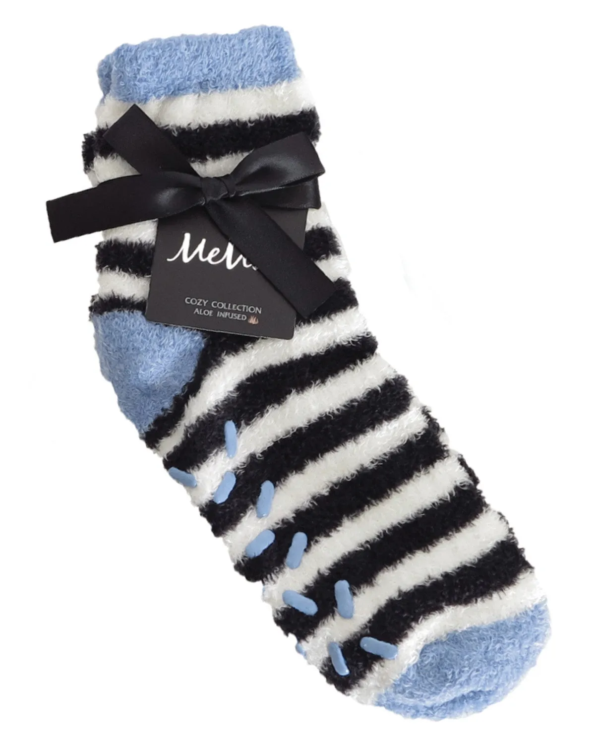 Colorblock Fuzzy Non-Skid Socks with Aloe