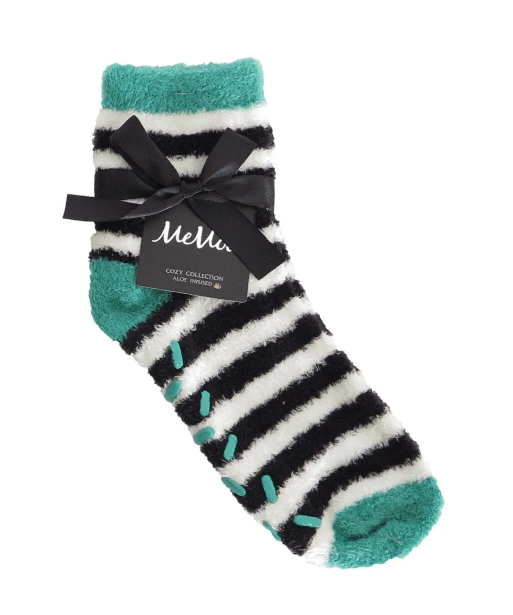Colorblock Fuzzy Non-Skid Socks with Aloe