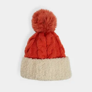 Colorblock Hat - Orange/Cream