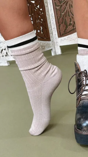 Colorblock Socks, Tan