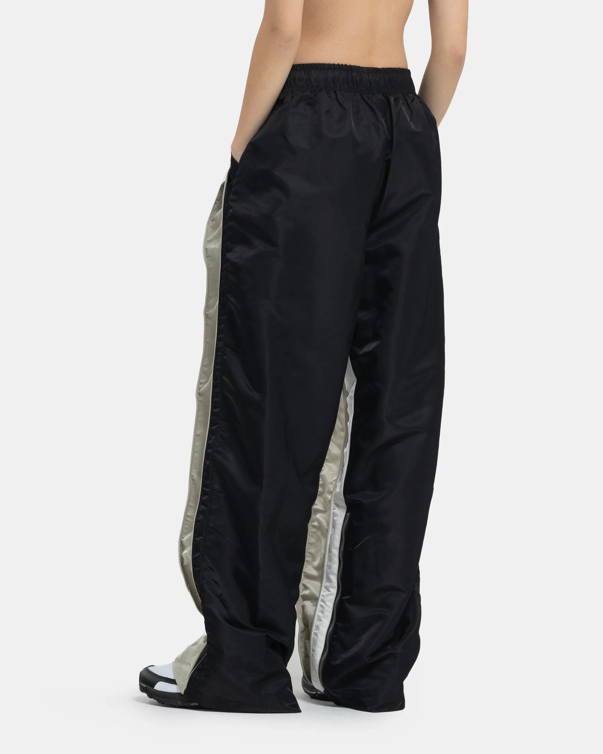 Colorblocked Nylon Pants in Off-White and Black