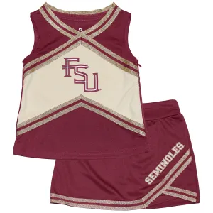 Colosseum Girl's Stacked FSU/Seminoles 2pc Cheer Set - Garnet/Gold