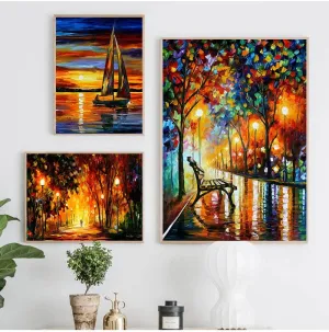 Colourful Abstract Landscape Scenery Oil Painting Wall Art Canvas Prints
