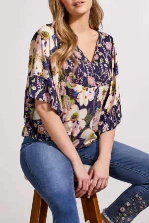 Combo Print Blouse with Flowy Sleeve