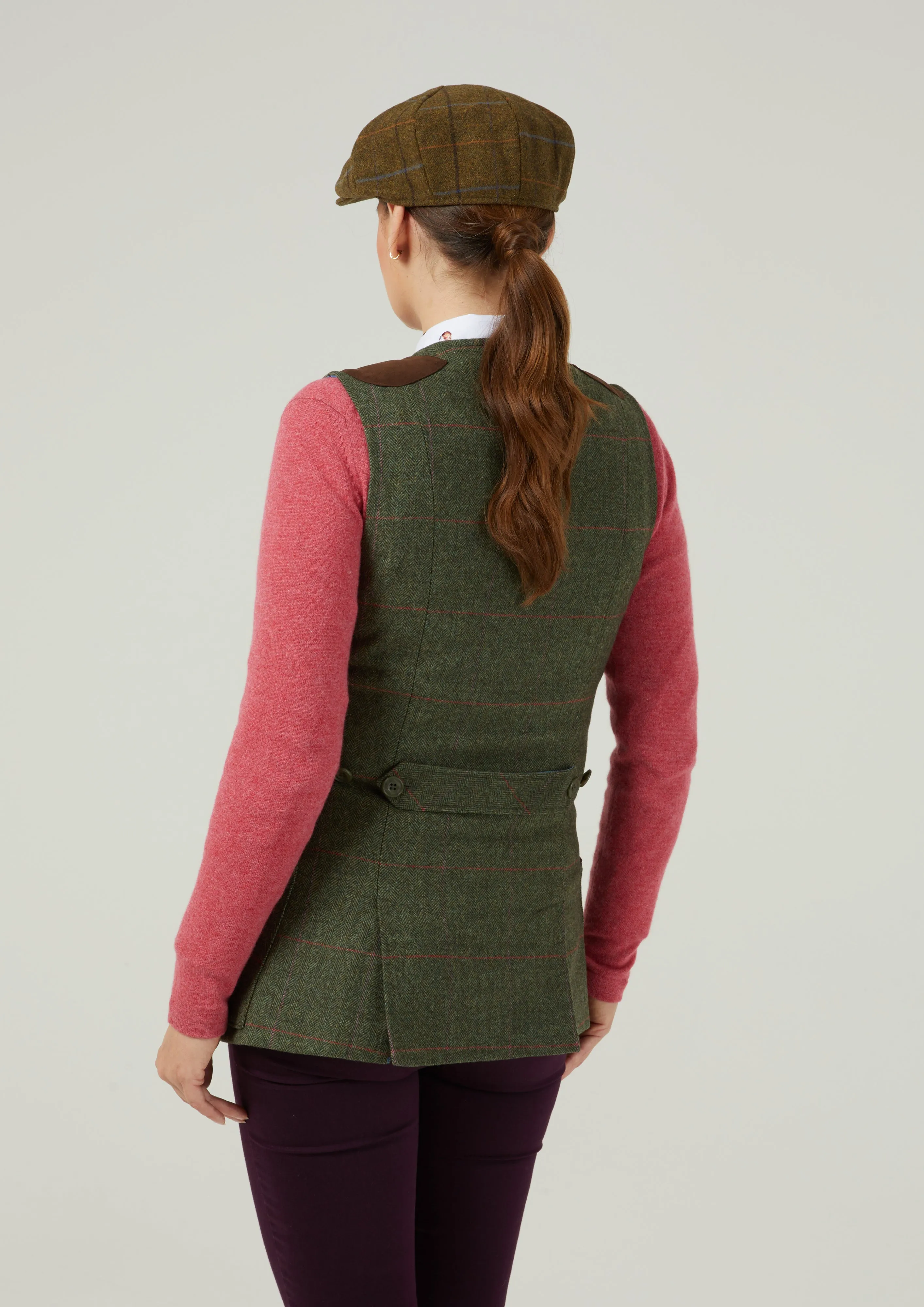 Combrook Ladies Tweed Shooting Waistcoat In Heath - Regular Fit
