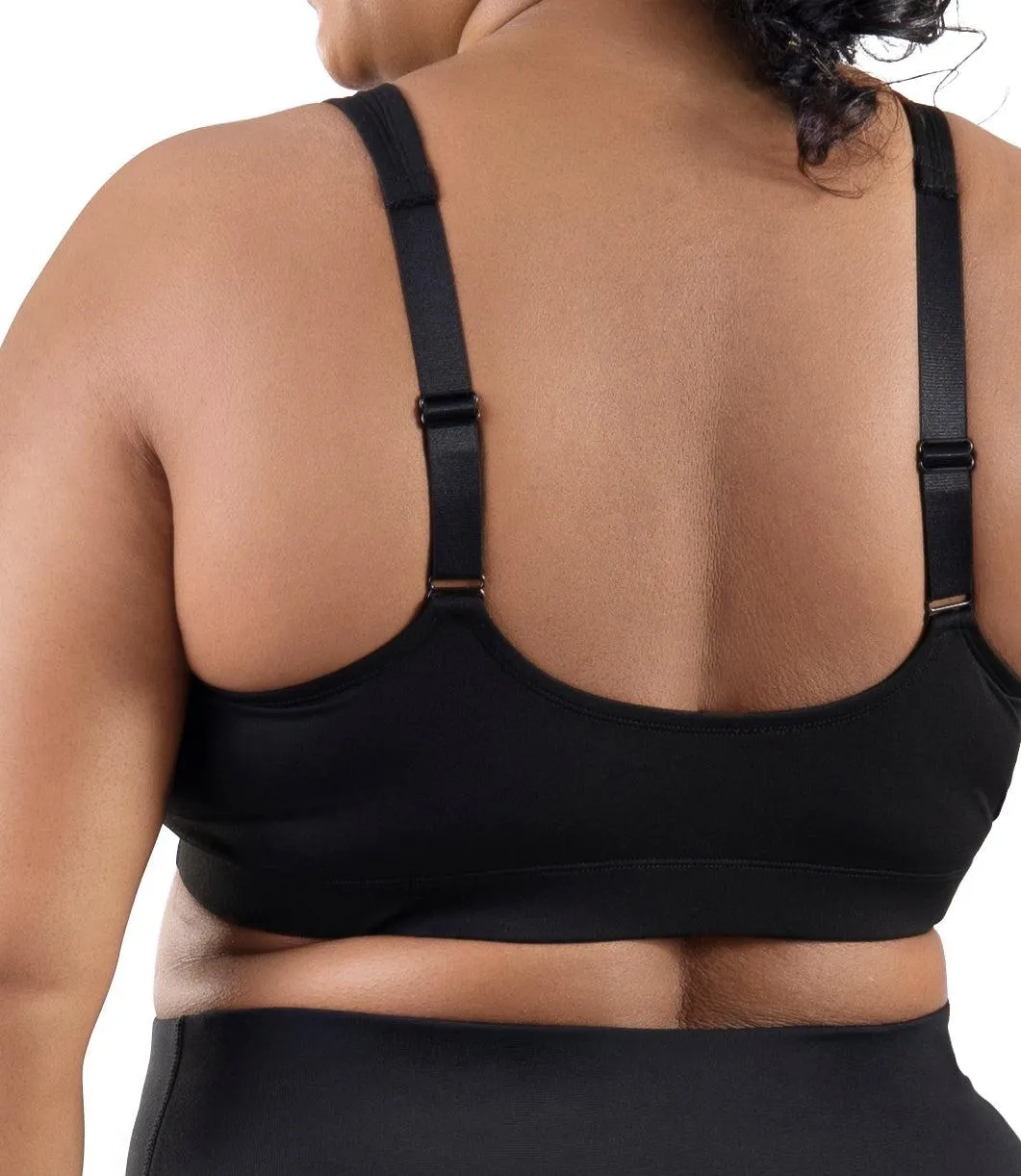 Comfort Support Zip Front Plus Size Sports Bra