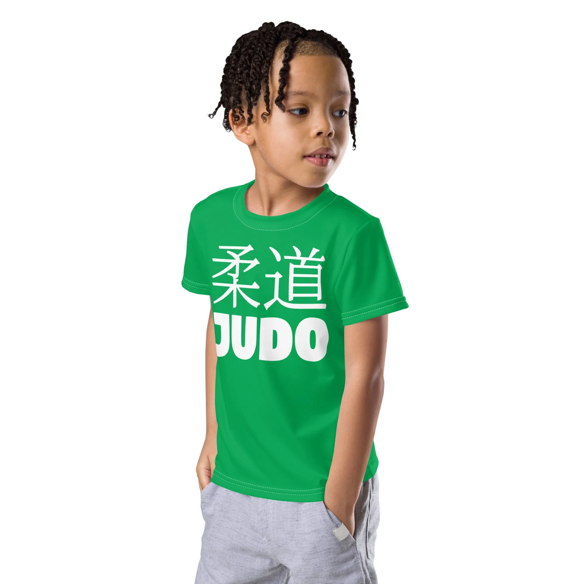 Comfortable Mobility: Boy's Short Sleeve Classic Judo Rash Guard - Jade