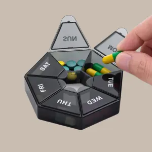 Compact 7-Day Pill Box for Travel