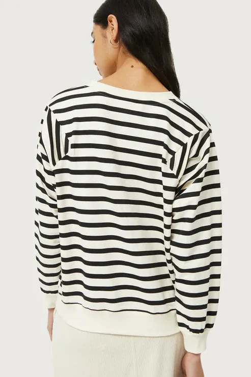 COMPANIA FANTASTICA STRIPED SWEATSHIRT - BLACK & WHITE - 42000BLKWHT