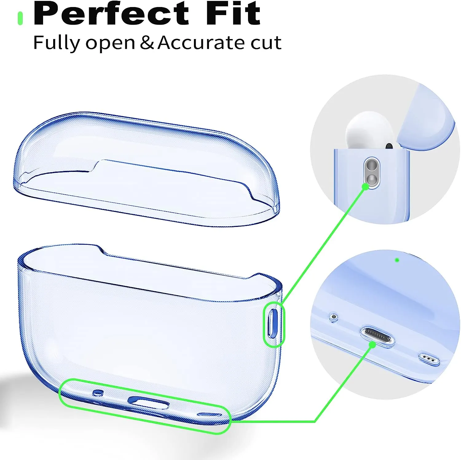 Compatible Airpods Pro2 Case-Clear Blue
