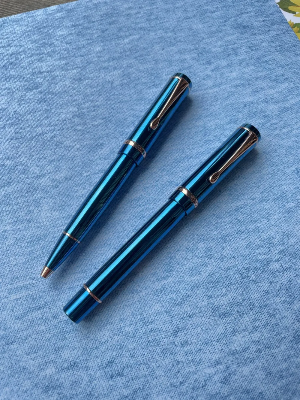 Conklin Duragraph Metal Fountain Pen - PVD Blue