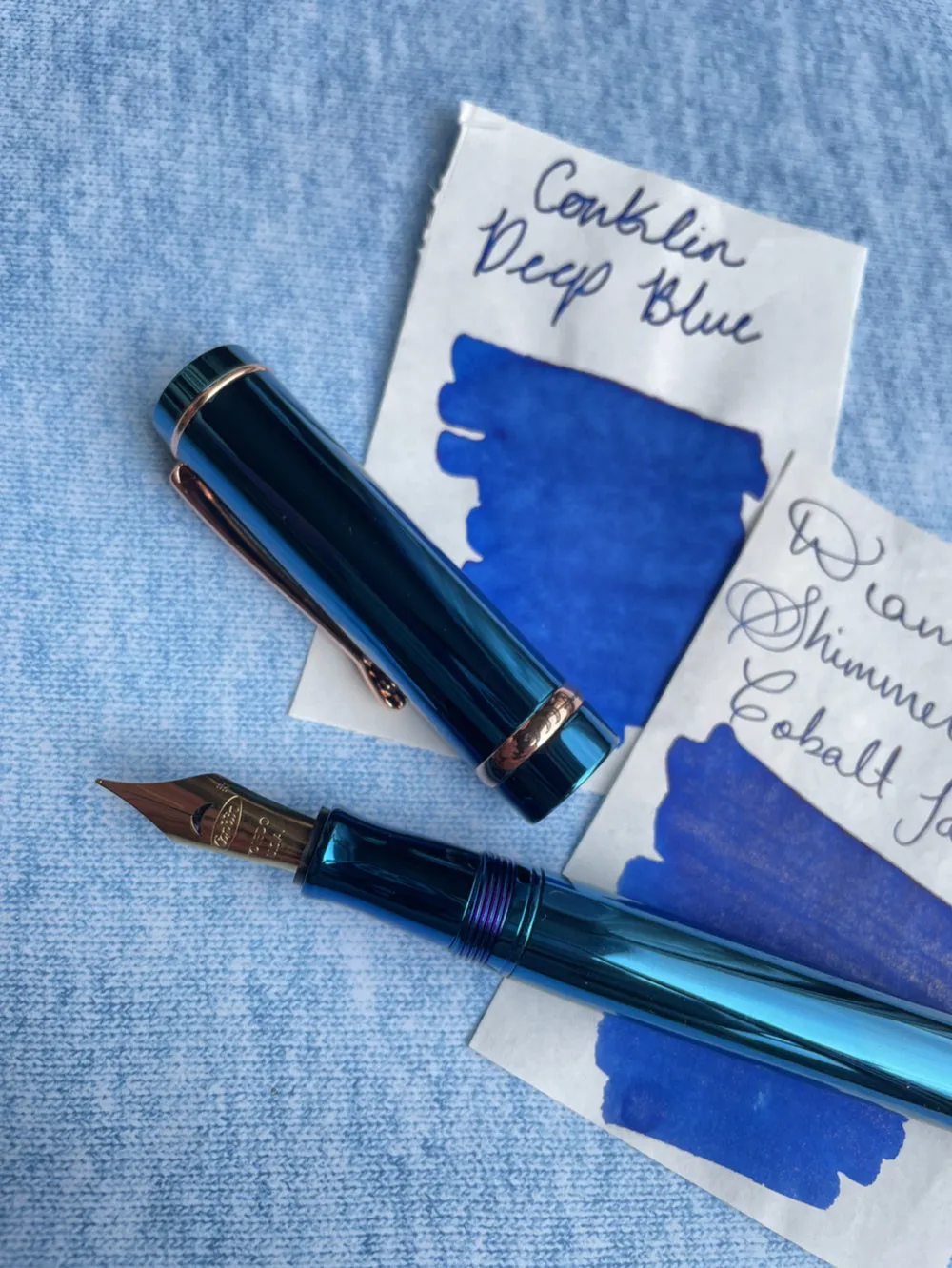 Conklin Duragraph Metal Fountain Pen - PVD Blue