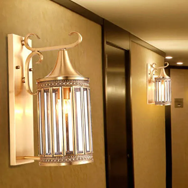 Contemporary Luxury Copper Glass Tubular Shade 1/3-Light Wall Sconce Lamp For Living Room