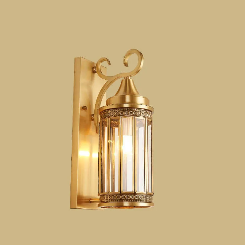 Contemporary Luxury Copper Glass Tubular Shade 1/3-Light Wall Sconce Lamp For Living Room