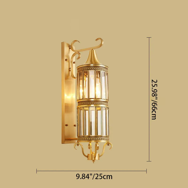 Contemporary Luxury Copper Glass Tubular Shade 1/3-Light Wall Sconce Lamp For Living Room