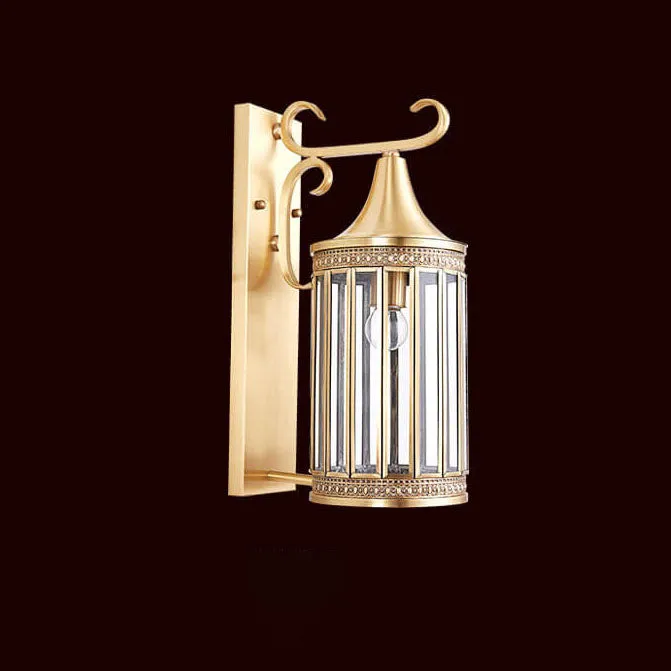 Contemporary Luxury Copper Glass Tubular Shade 1/3-Light Wall Sconce Lamp For Living Room