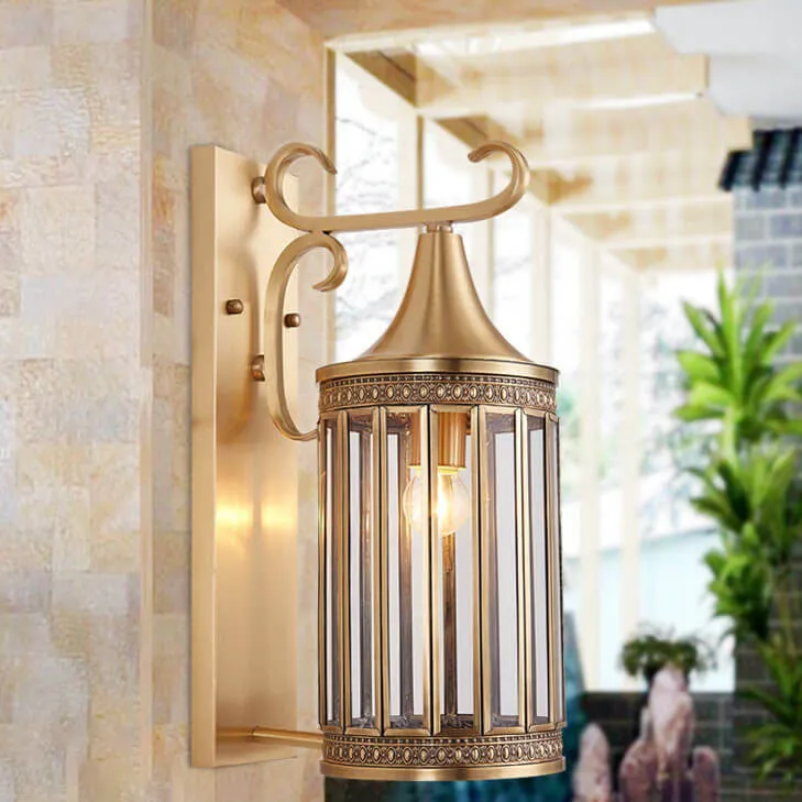Contemporary Luxury Copper Glass Tubular Shade 1/3-Light Wall Sconce Lamp For Living Room