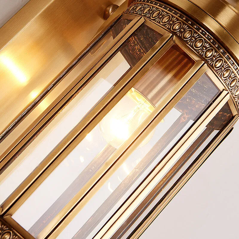 Contemporary Luxury Copper Glass Tubular Shade 1/3-Light Wall Sconce Lamp For Living Room
