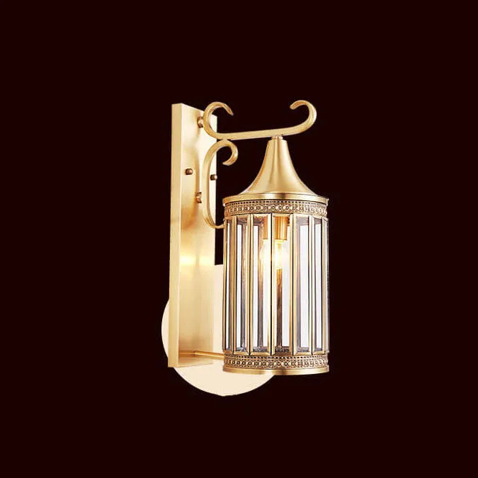 Contemporary Luxury Copper Glass Tubular Shade 1/3-Light Wall Sconce Lamp For Living Room