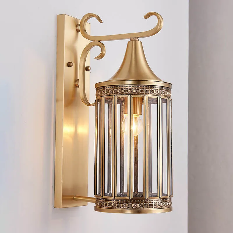 Contemporary Luxury Copper Glass Tubular Shade 1/3-Light Wall Sconce Lamp For Living Room