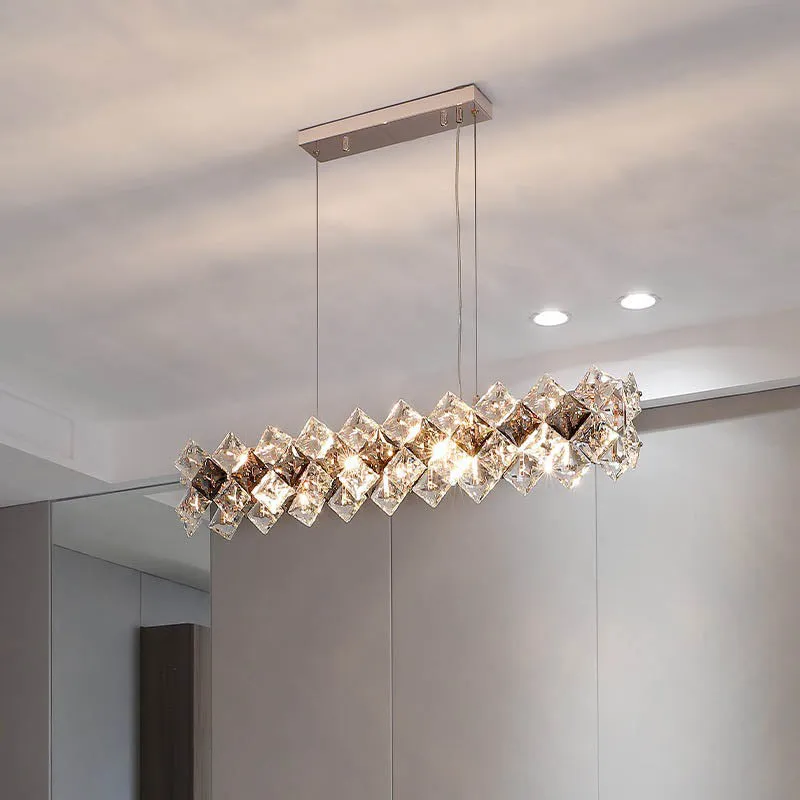 Contemporary Luxury Crystal Diamond Circle Plated Hardware 5/6/7/8/10/14 Light Chandelier For Living Room