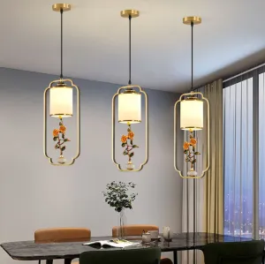 Contemporary Luxury Zinc Alloy Enamel Cylindrical Shade 1-Light Pendant Light For Living Room
