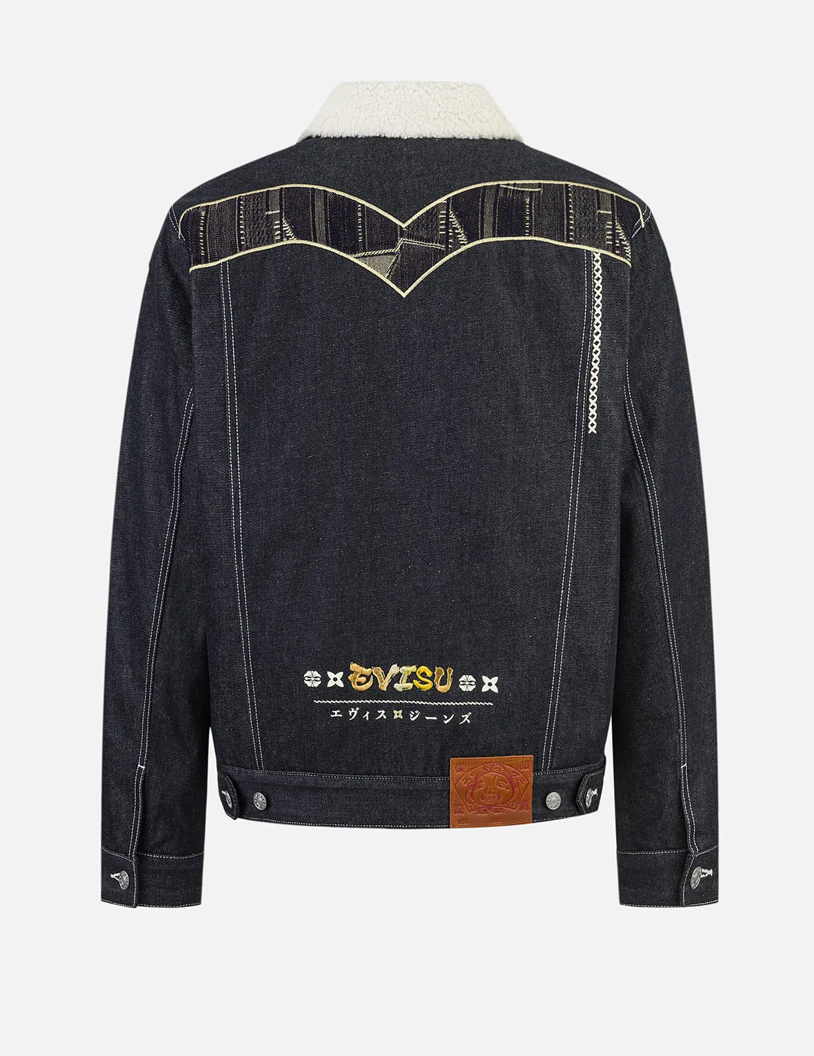 Contracting Embroidery and Inserted Daicock Relax Fit Denim Jacket