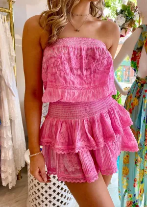 Coquette Bandeau Dress in Pink