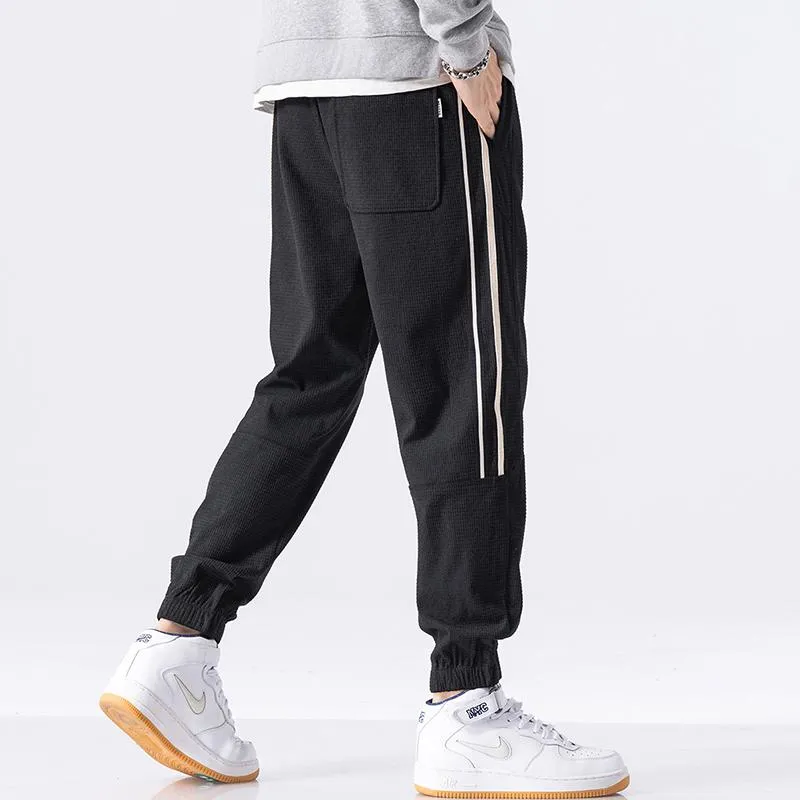 Corduroy Loose Fit Elasticity Elastic Waist Tapered Pants