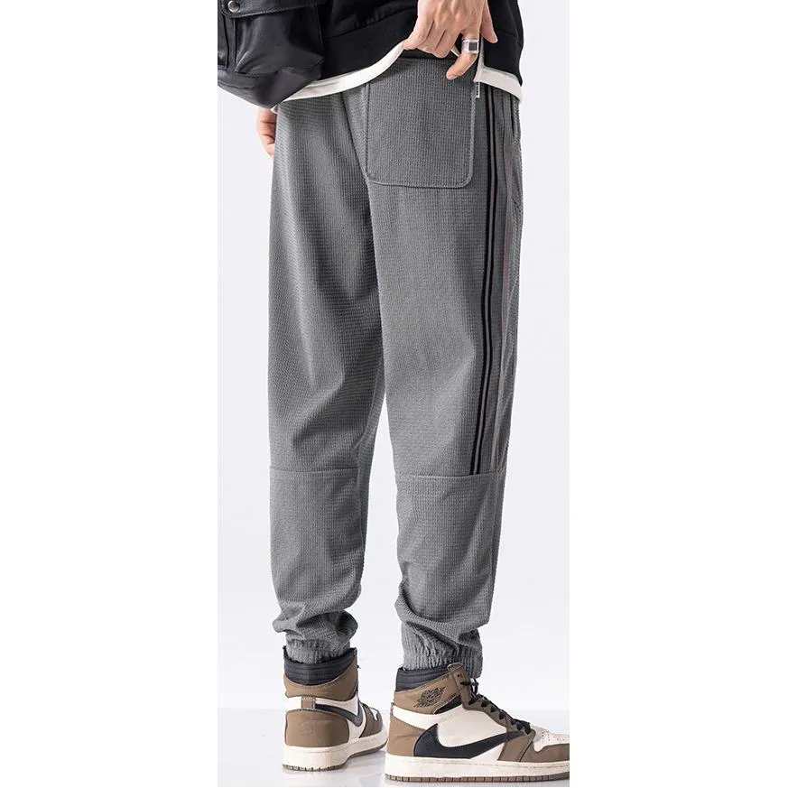 Corduroy Loose Fit Elasticity Elastic Waist Tapered Pants