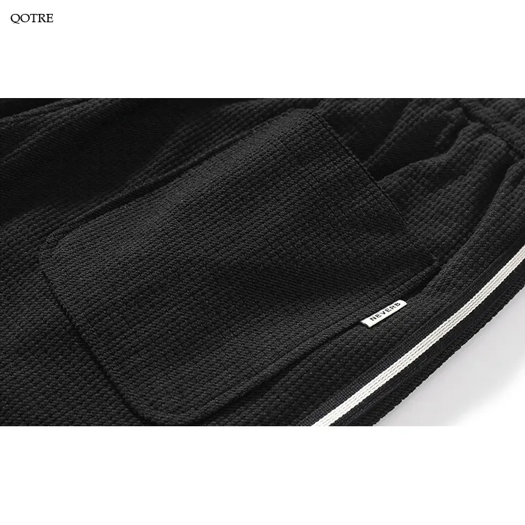 Corduroy Loose Fit Elasticity Elastic Waist Tapered Pants