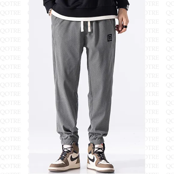 Corduroy Loose Fit Elasticity Elastic Waist Tapered Pants