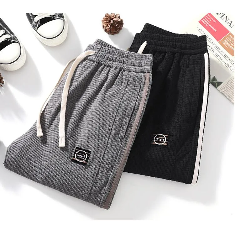 Corduroy Loose Fit Elasticity Elastic Waist Tapered Pants