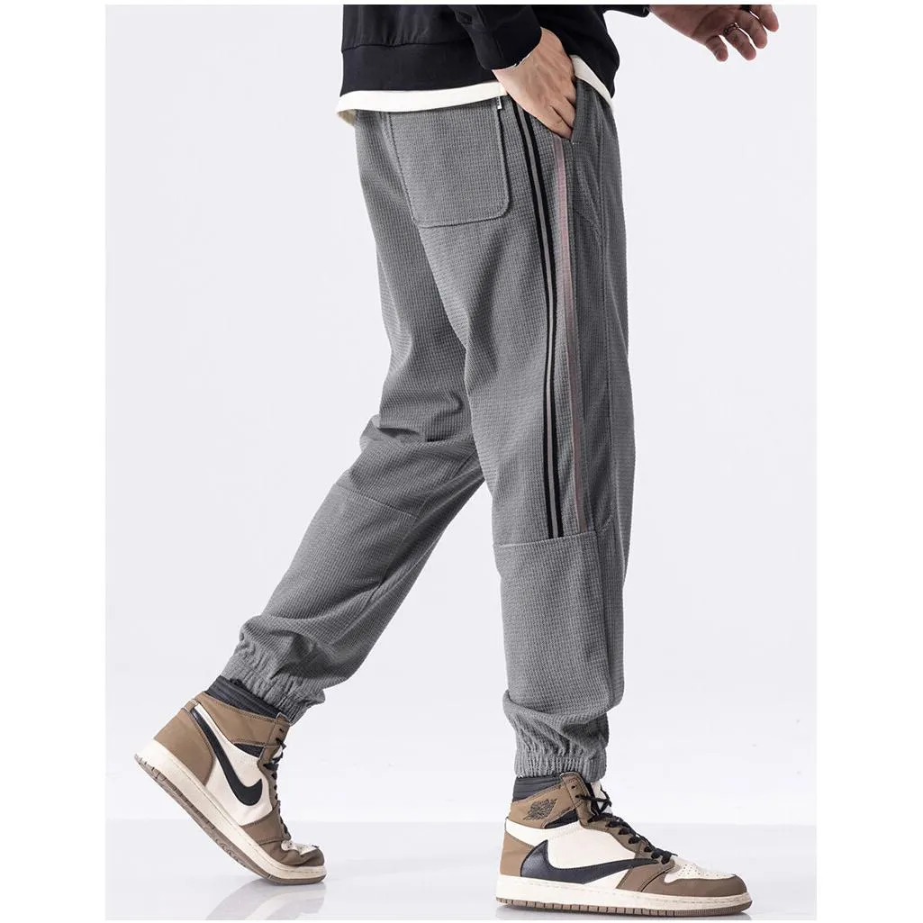 Corduroy Loose Fit Elasticity Elastic Waist Tapered Pants