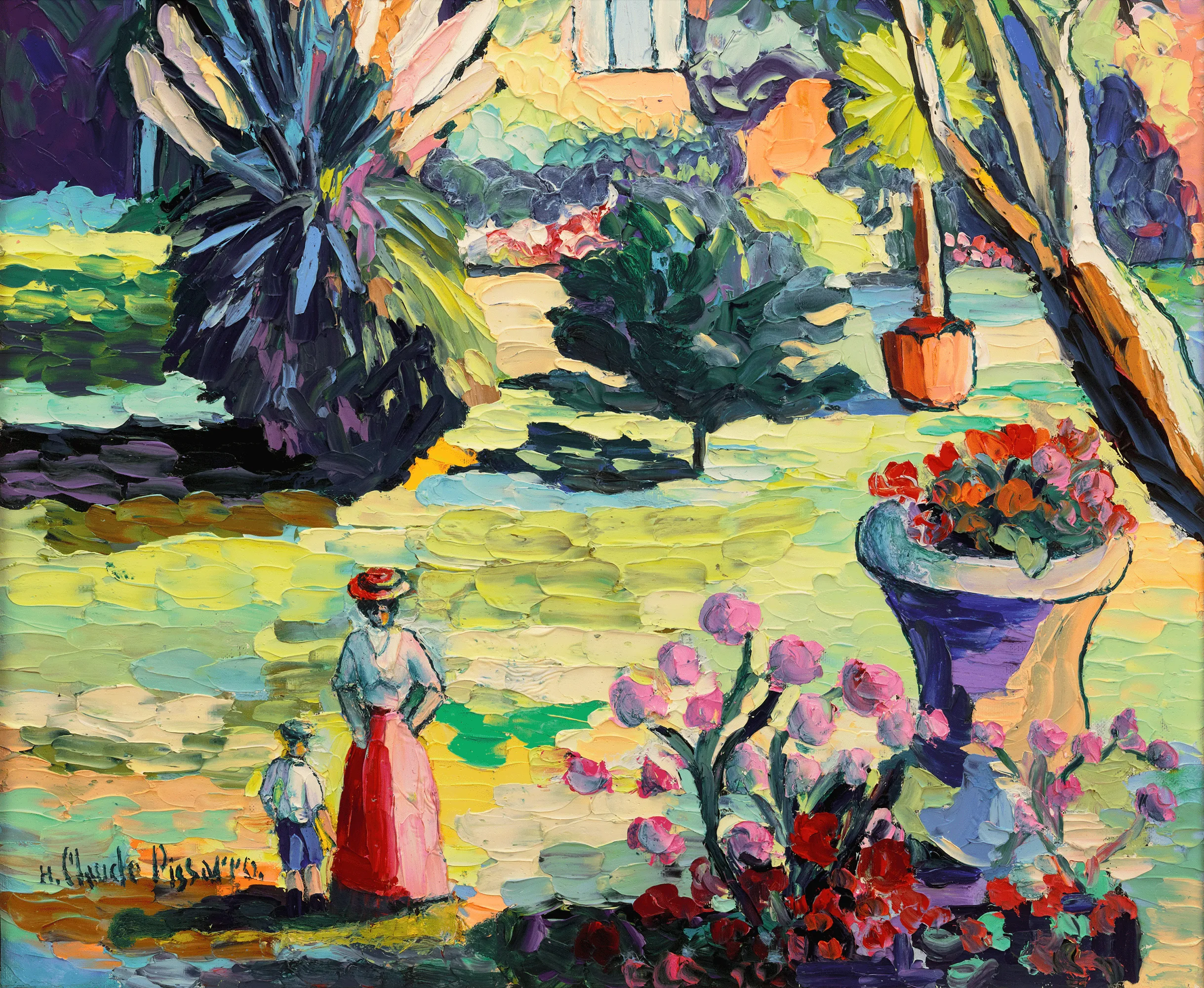 Corinne et Isaac au jardin by H. Claude Pissarro