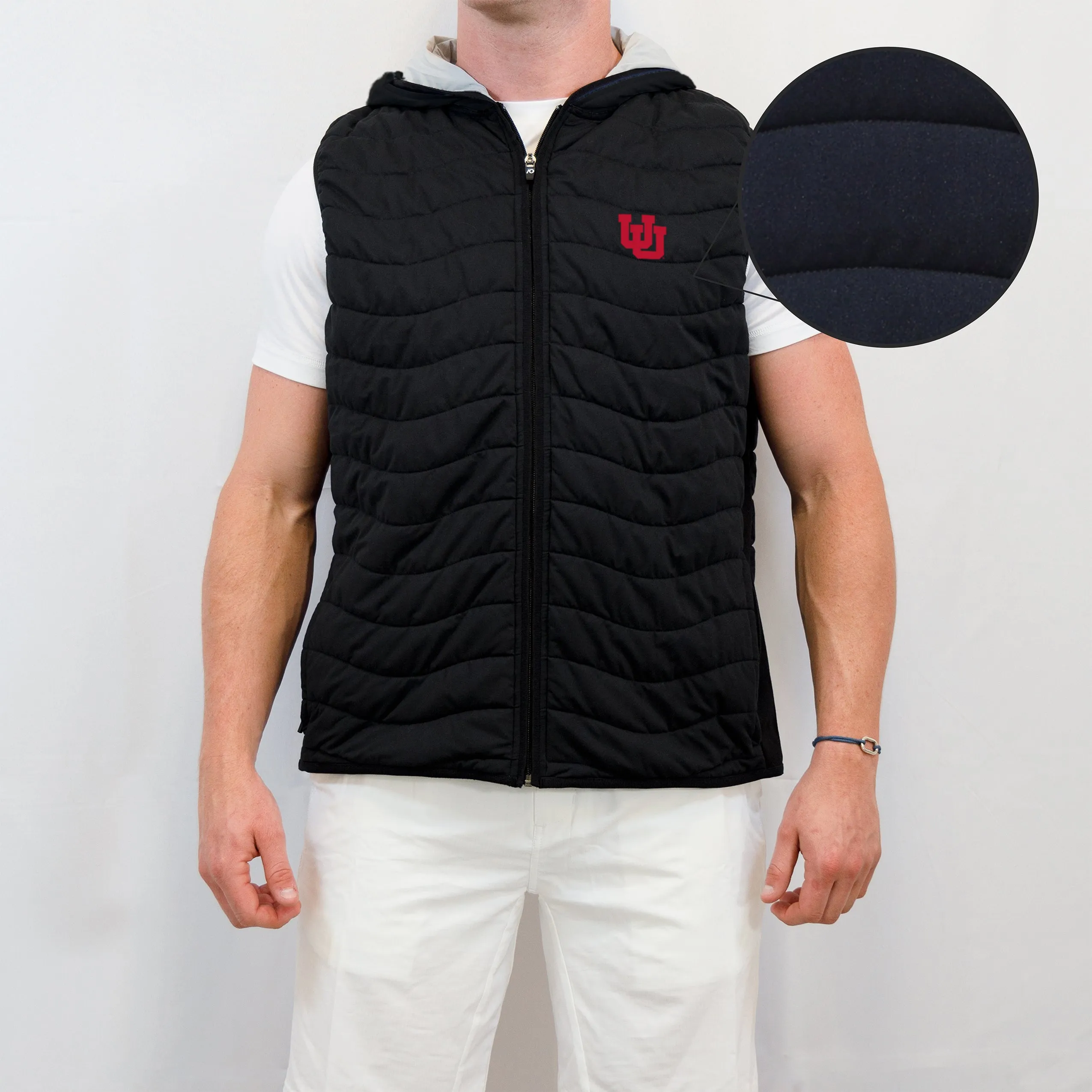 Corlys Hooded Vest Utah - Black/Grey Heather