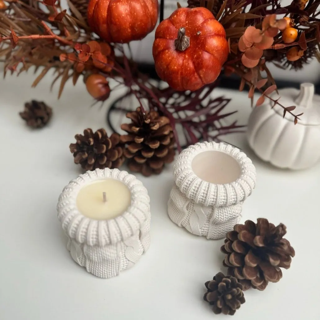 Cosy Knit Stone Decor Jar