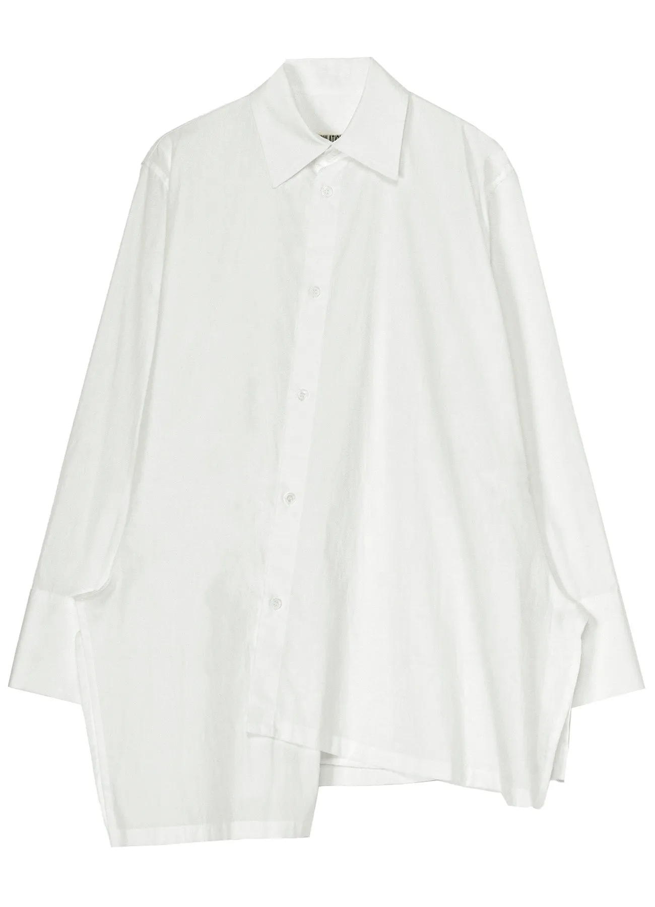 COTTON BROAD R-ASYMMETRIC FLARE BLOUSE