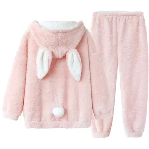 Cotton Candy Bunny    Warm Sleepwear Set Kawaii Academia Y2K Cottagecore Coquette Fairycore Dollette Princesscore