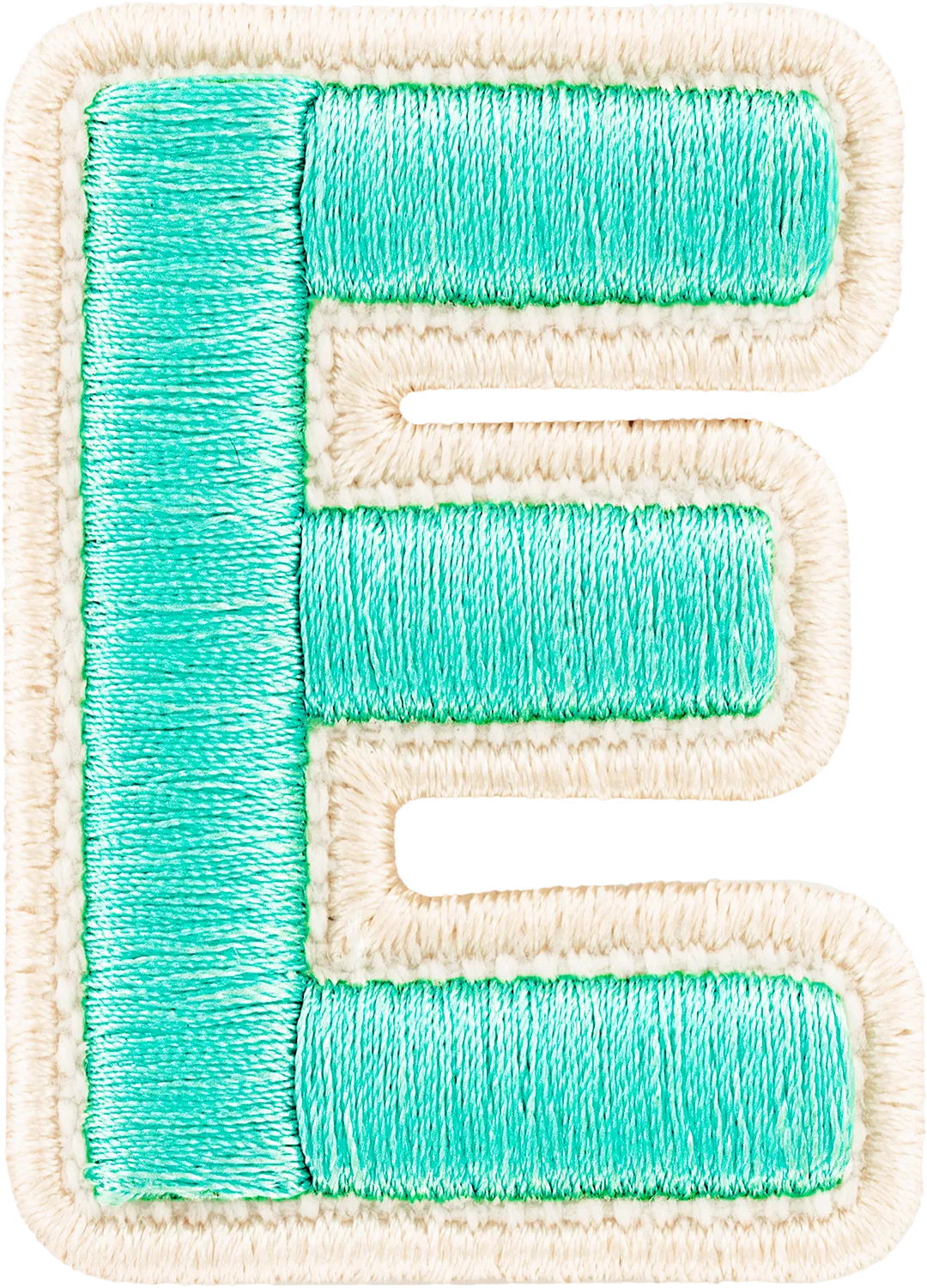 Cotton Candy Rolled Embroidery Letter Patch