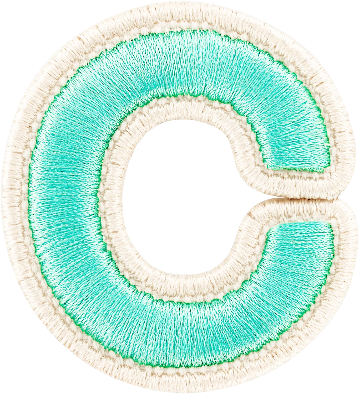 Cotton Candy Rolled Embroidery Letter Patch