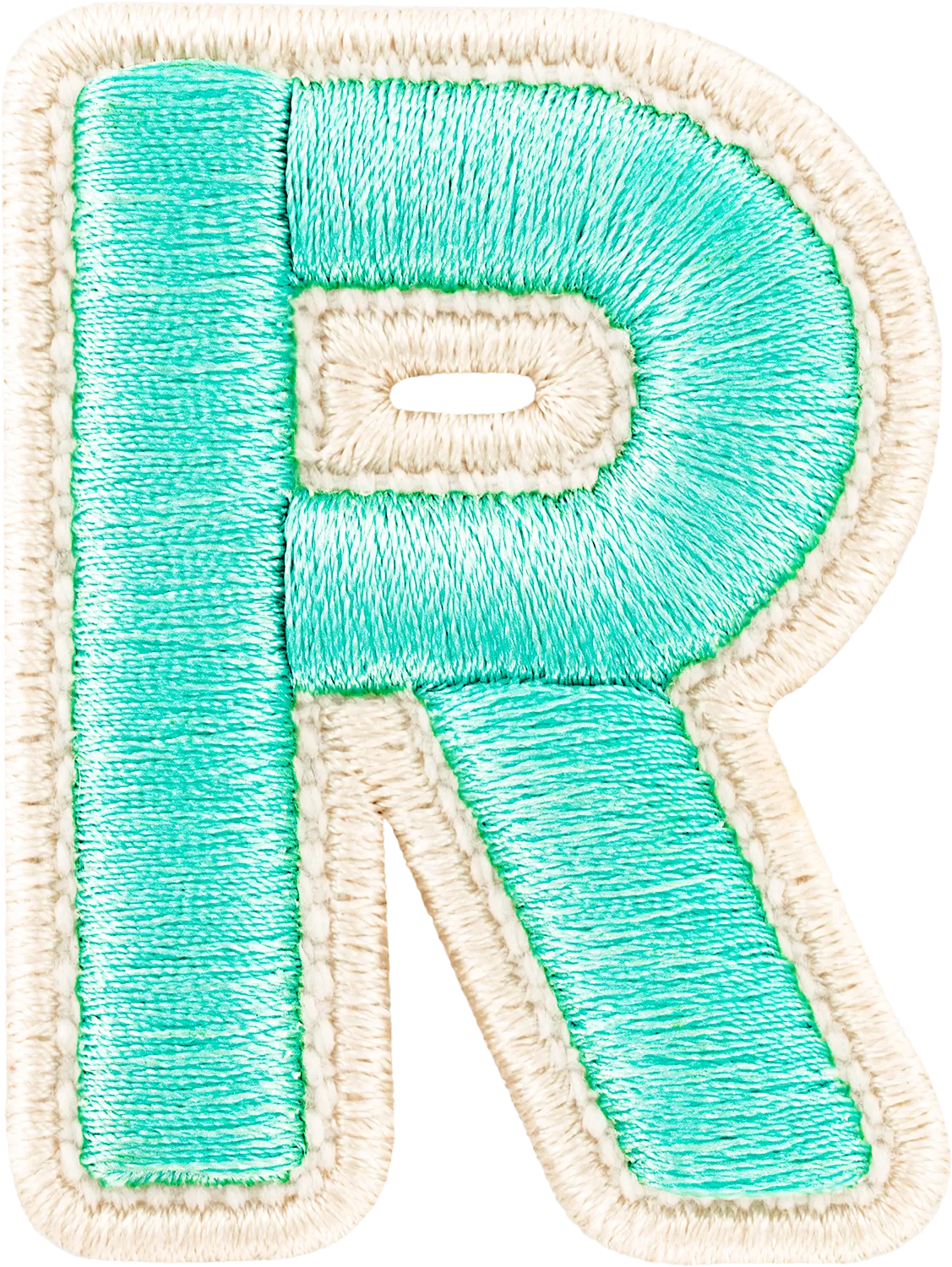 Cotton Candy Rolled Embroidery Letter Patch