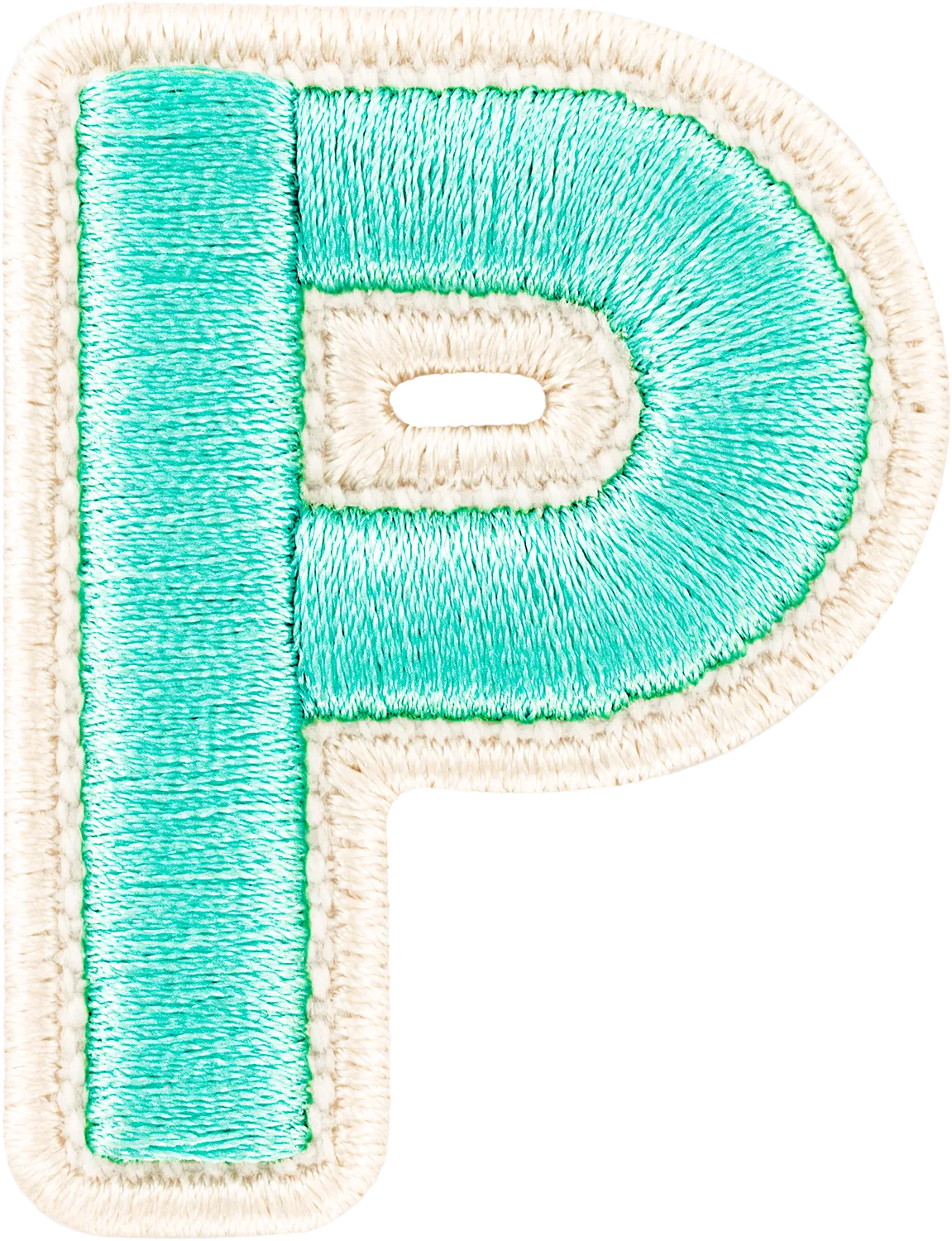 Cotton Candy Rolled Embroidery Letter Patch