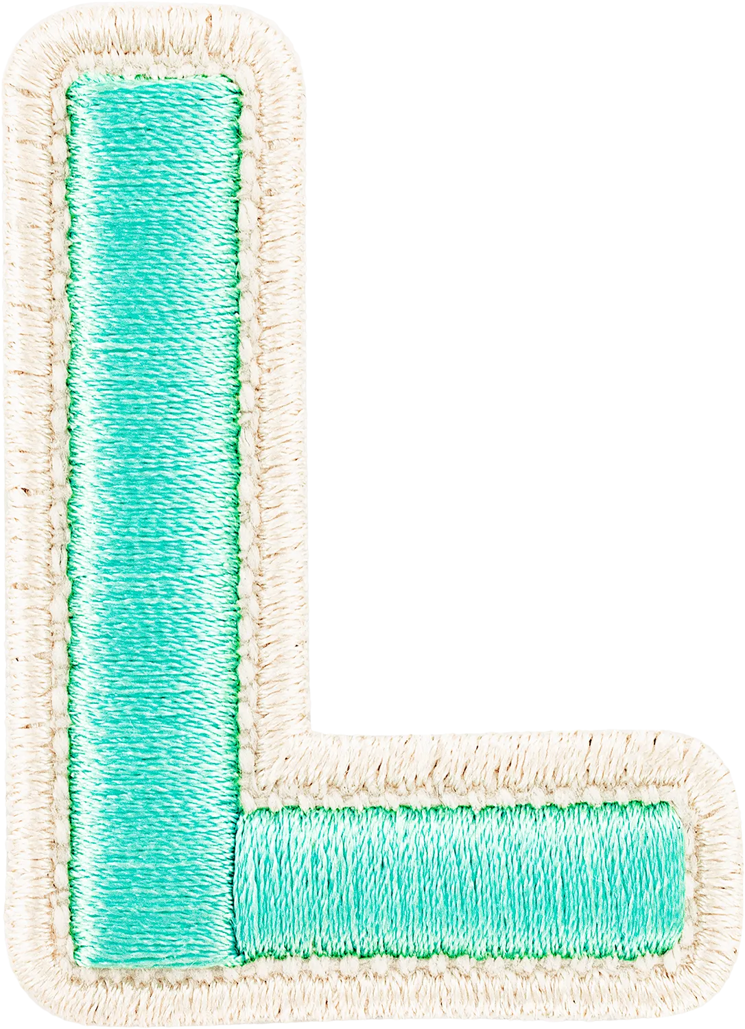 Cotton Candy Rolled Embroidery Letter Patch