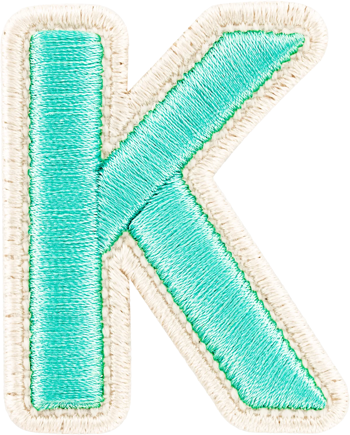 Cotton Candy Rolled Embroidery Letter Patch