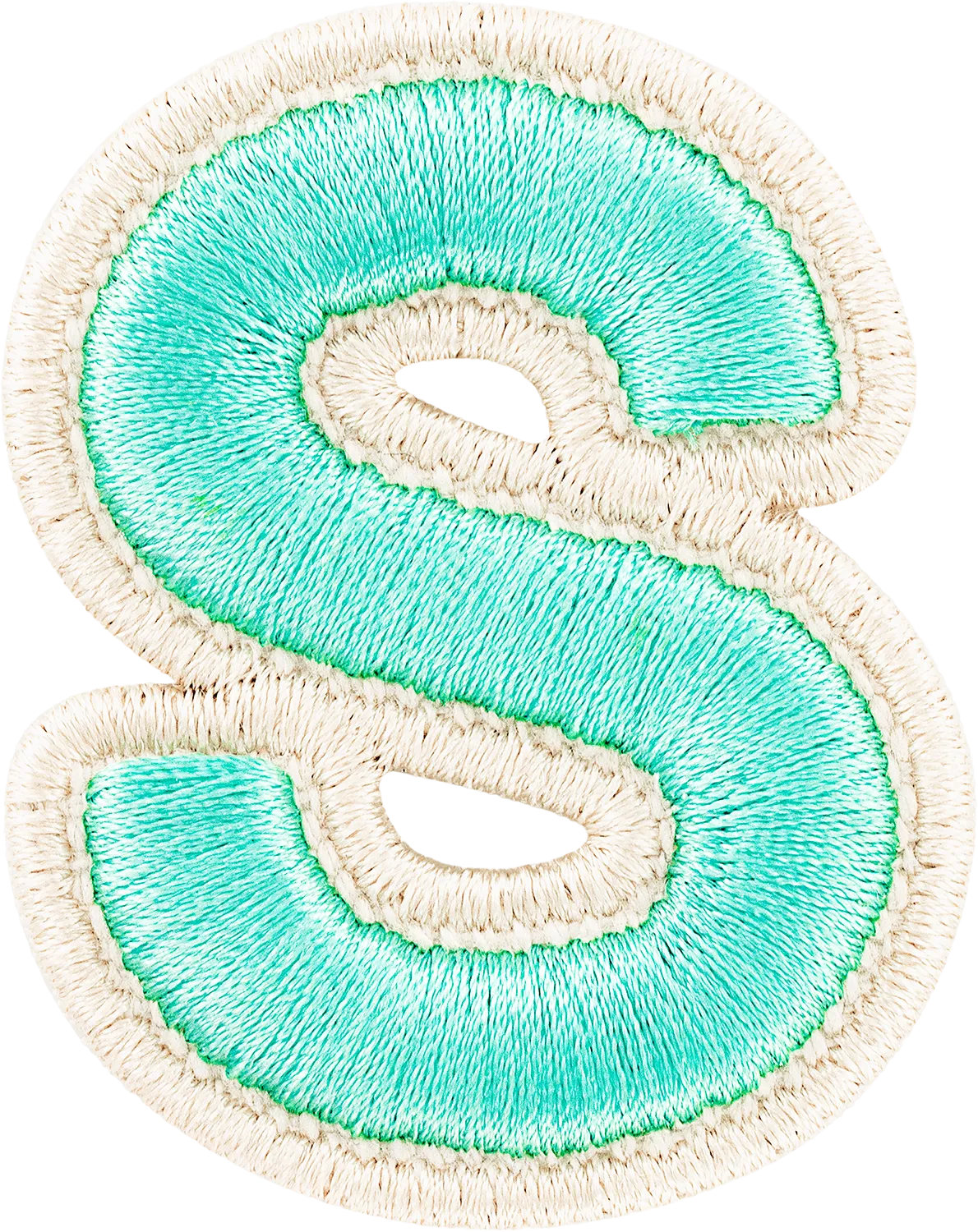 Cotton Candy Rolled Embroidery Letter Patch