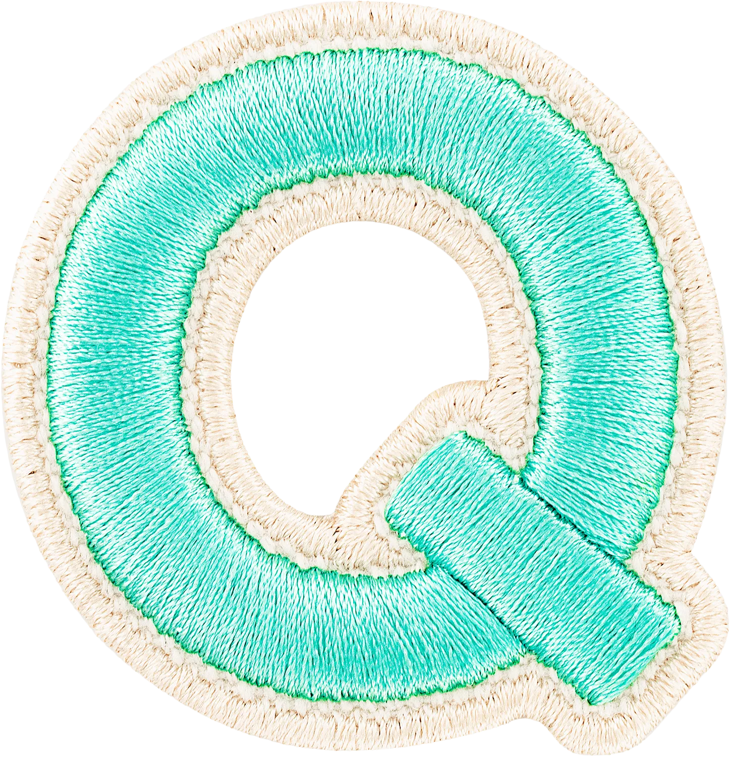 Cotton Candy Rolled Embroidery Letter Patch