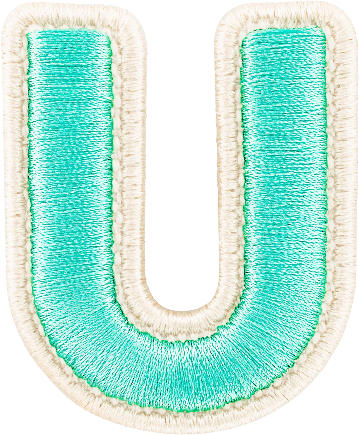 Cotton Candy Rolled Embroidery Letter Patch